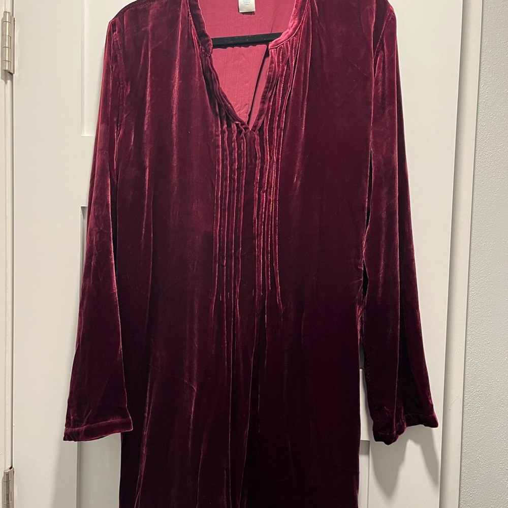 Burgundy Velvet Tunic